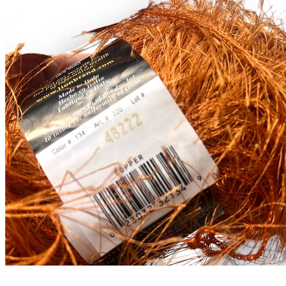 2 Skeins Lion Brand FUN FUR Eyelash Yarn | Copper & Black - Picture 3 of 5